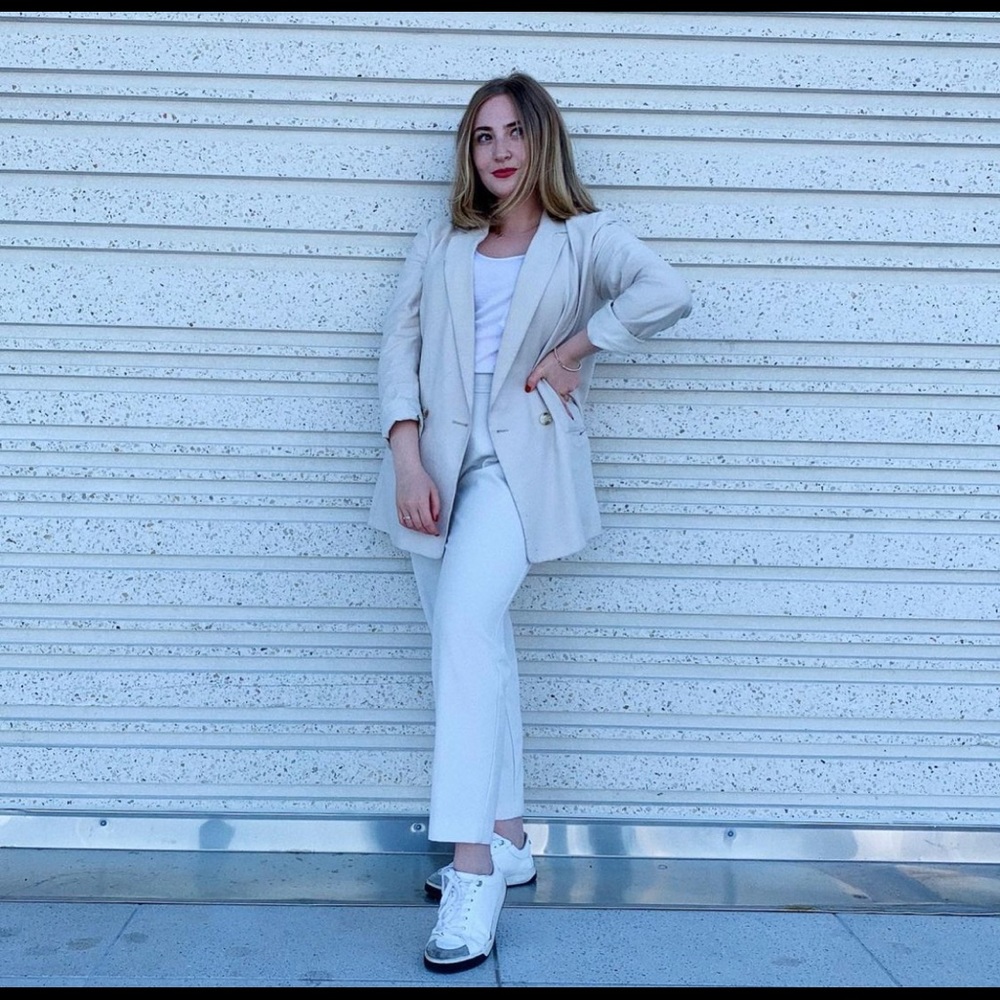 White Ankle Length Pants size M